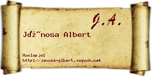 Jánosa Albert névjegykártya