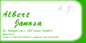 albert janosa business card